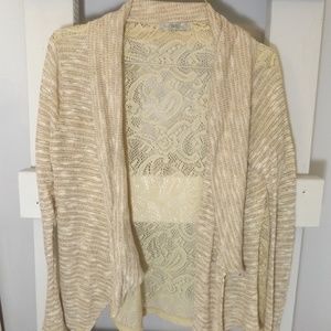Gold Lace Dress Cardigan Small